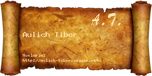 Aulich Tibor névjegykártya
